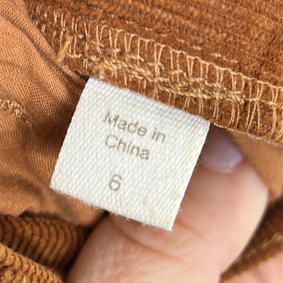 GARNET HILL Essential Slim Corduroy Pants Dark Caramel Size 6 - Picture 8 of 16